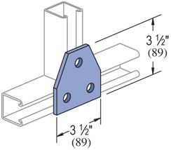 P1356 - 3 Hole, Flat Plate Fitting | Unistrut Hawaii | Honolulu, Hawaii