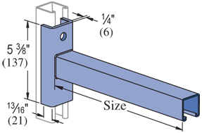 P2233A, P2234A - 18", 24" Bracket (slot Down) (1-5/8" Series ...