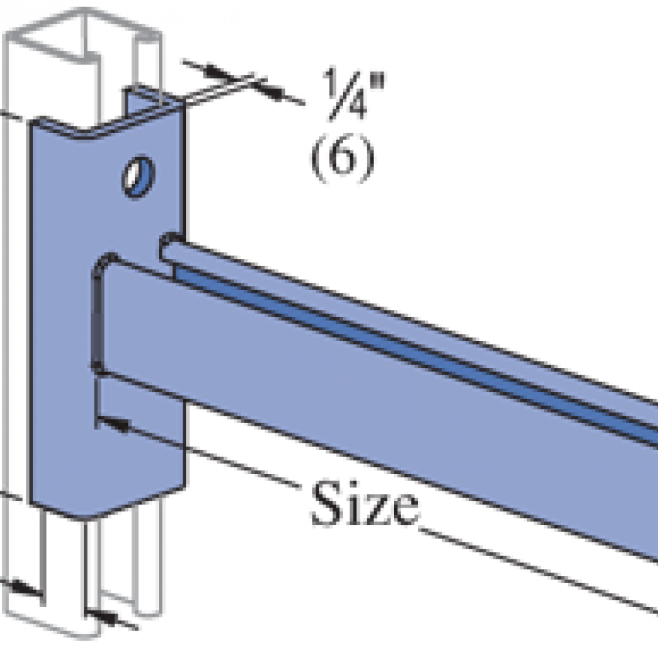 P2233, P2234 - 18", 24" Bracket (slot Up) (1-5/8" Series) | Unistrut ...